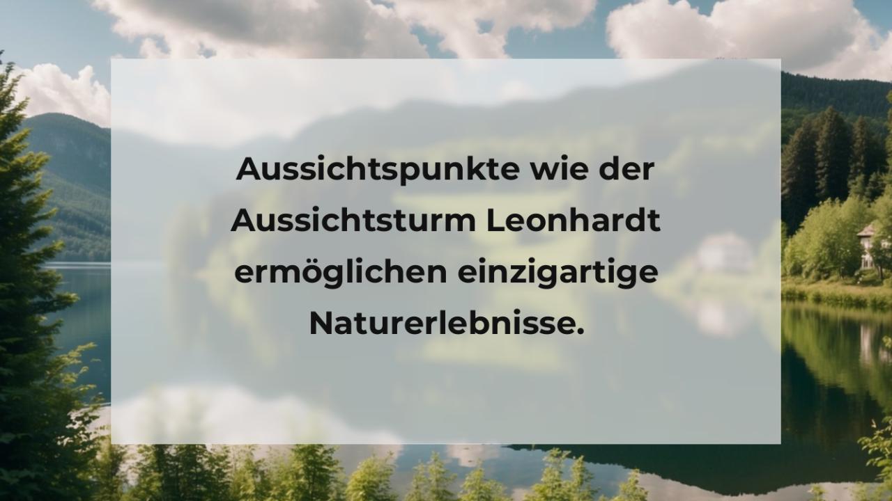 Aussichtspunkte wie der Aussichtsturm Leonhardt ermöglichen einzigartige Naturerlebnisse.