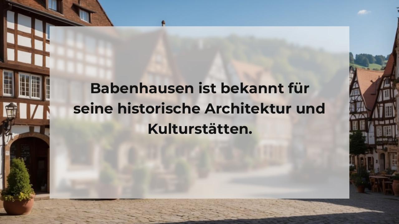 Babenhausen ist bekannt für seine historische Architektur und Kulturstätten.