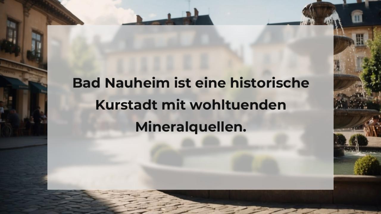 Bad Nauheim ist eine historische Kurstadt mit wohltuenden Mineralquellen.