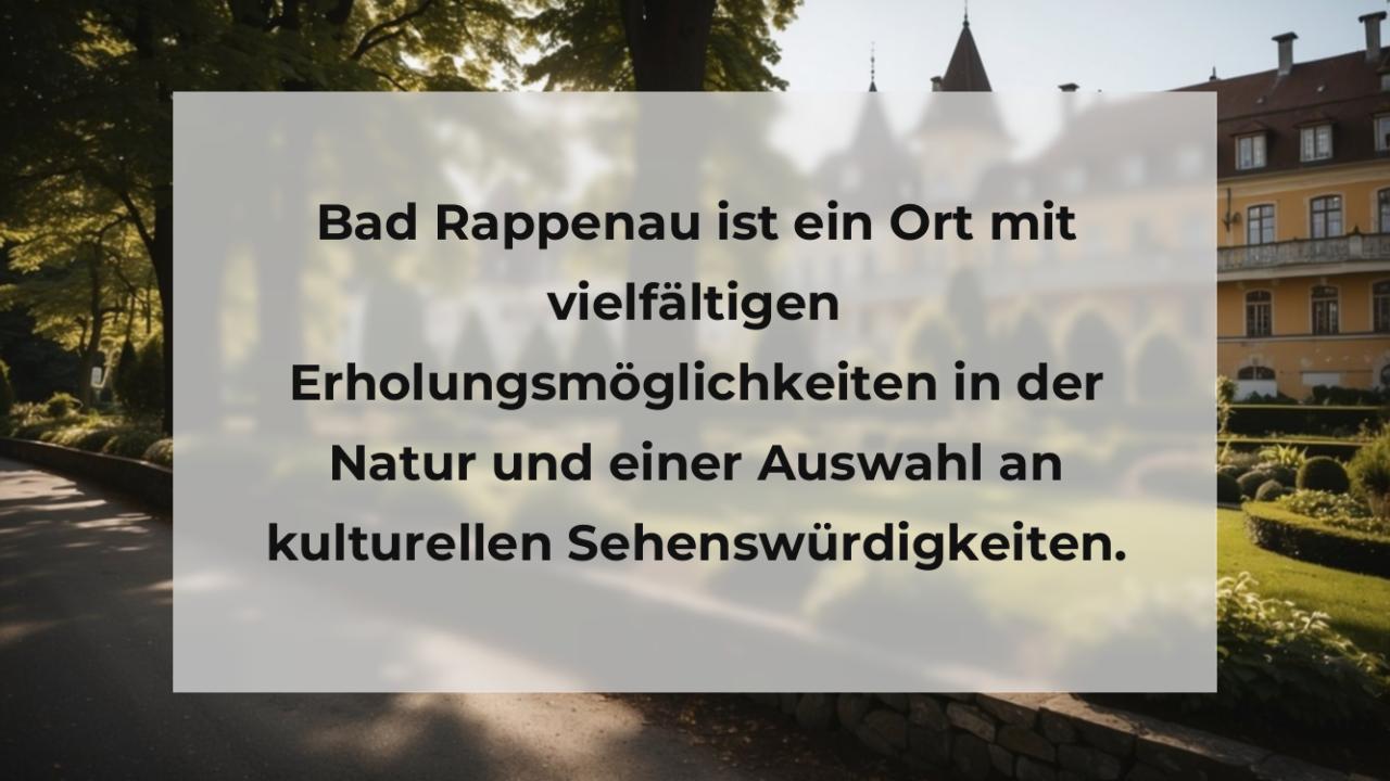 Bad Rappenau ist ein Ort mit vielfältigen Erholungsmöglichkeiten in der Natur und einer Auswahl an kulturellen Sehenswürdigkeiten.