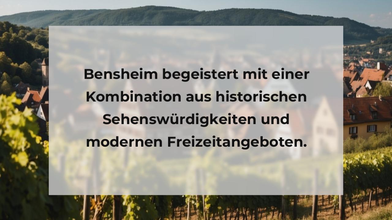 Bensheim begeistert mit einer Kombination aus historischen Sehenswürdigkeiten und modernen Freizeitangeboten.