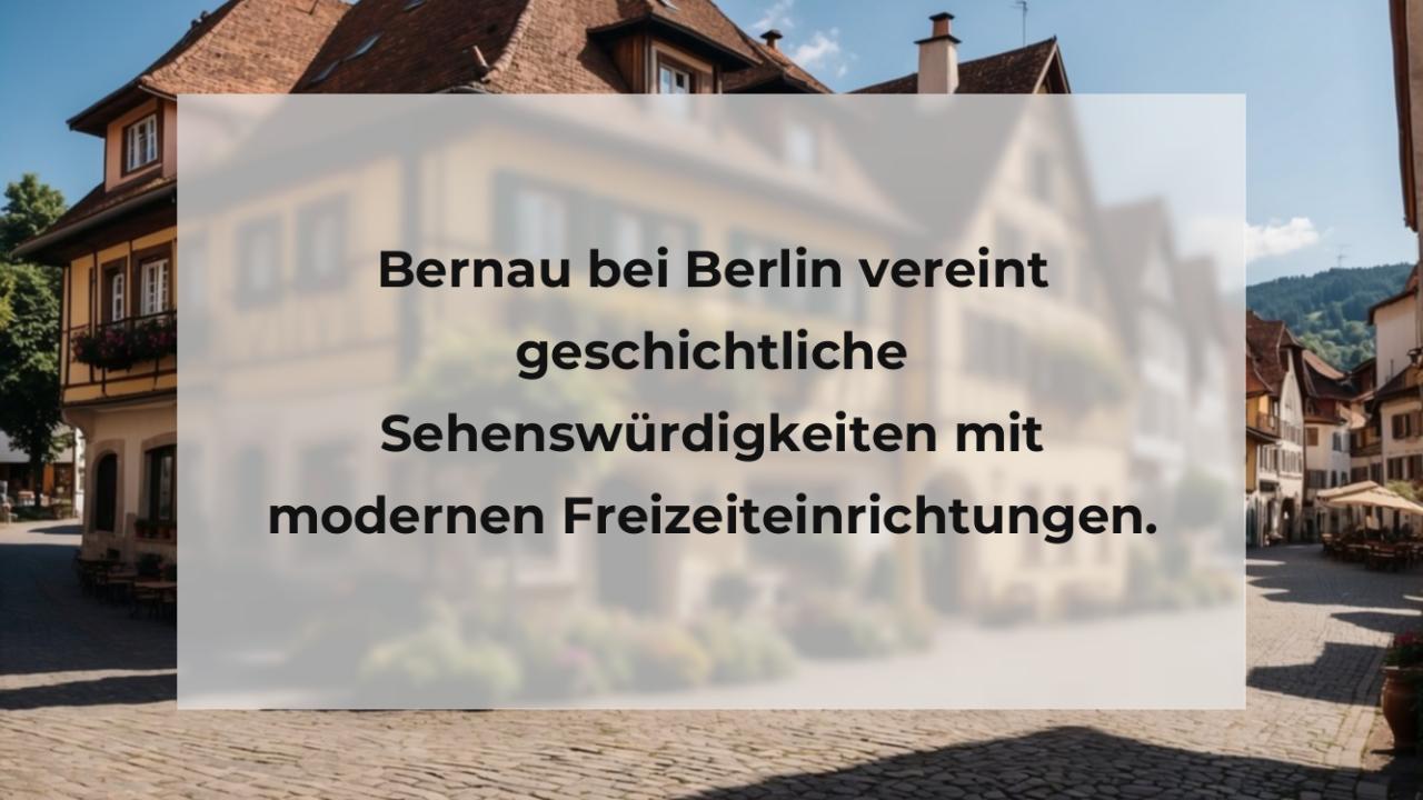 Bernau bei Berlin vereint geschichtliche Sehenswürdigkeiten mit modernen Freizeiteinrichtungen.