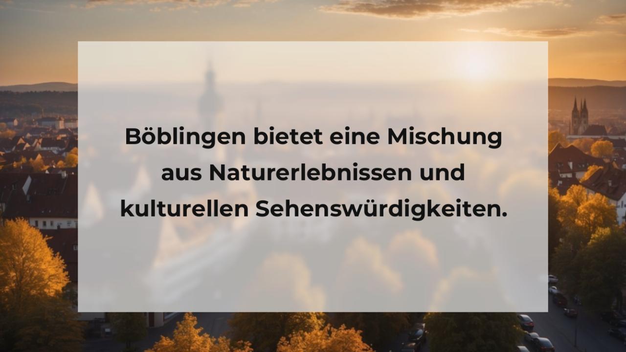 Böblingen bietet eine Mischung aus Naturerlebnissen und kulturellen Sehenswürdigkeiten.