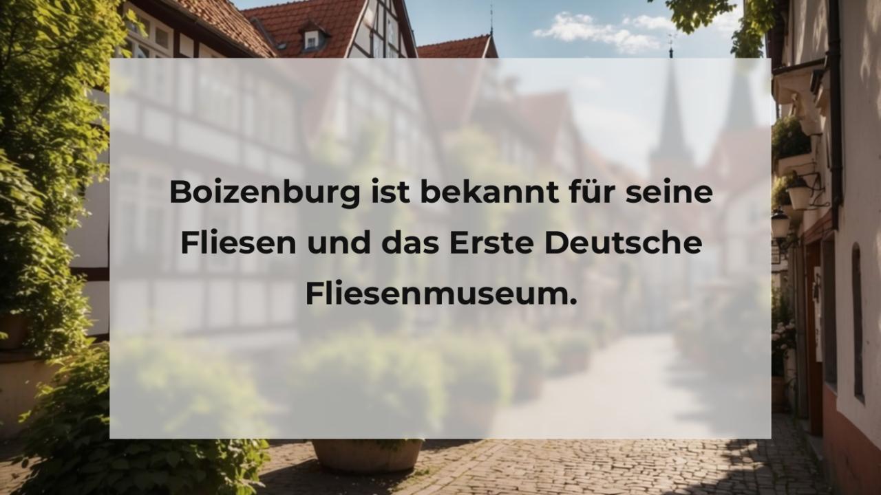 Boizenburg ist bekannt für seine Fliesen und das Erste Deutsche Fliesenmuseum.