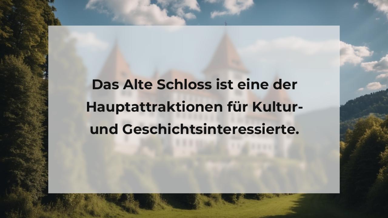 Das Alte Schloss ist eine der Hauptattraktionen für Kultur- und Geschichtsinteressierte.