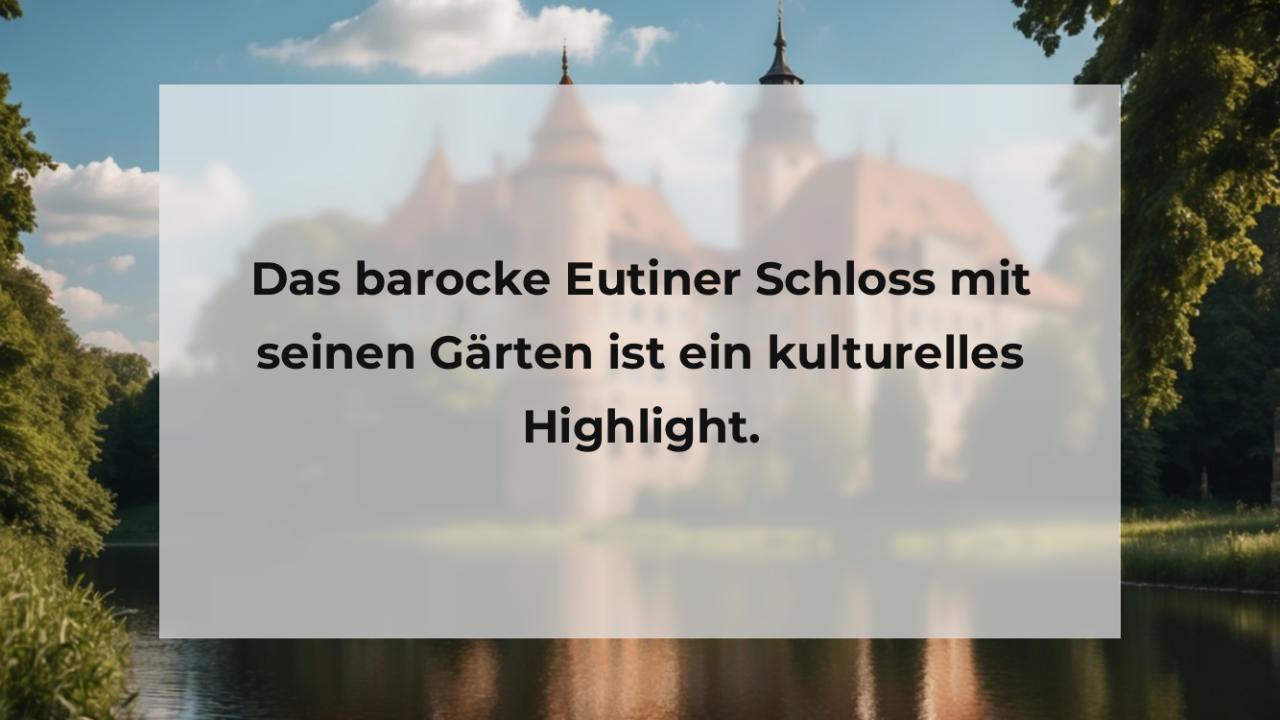 Das barocke Eutiner Schloss mit seinen Gärten ist ein kulturelles Highlight.