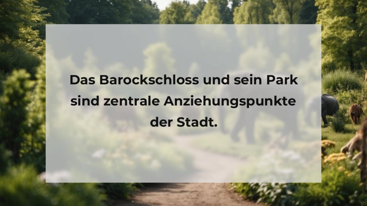 Das Barockschloss und sein Park sind zentrale Anziehungspunkte der Stadt.