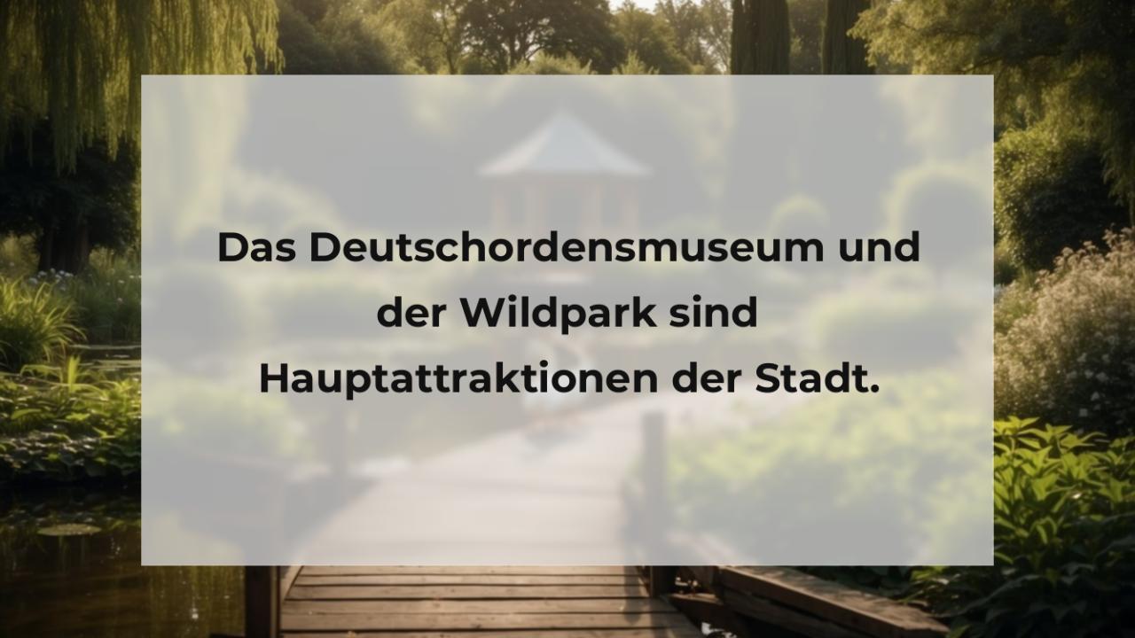 Das Deutschordensmuseum und der Wildpark sind Hauptattraktionen der Stadt.