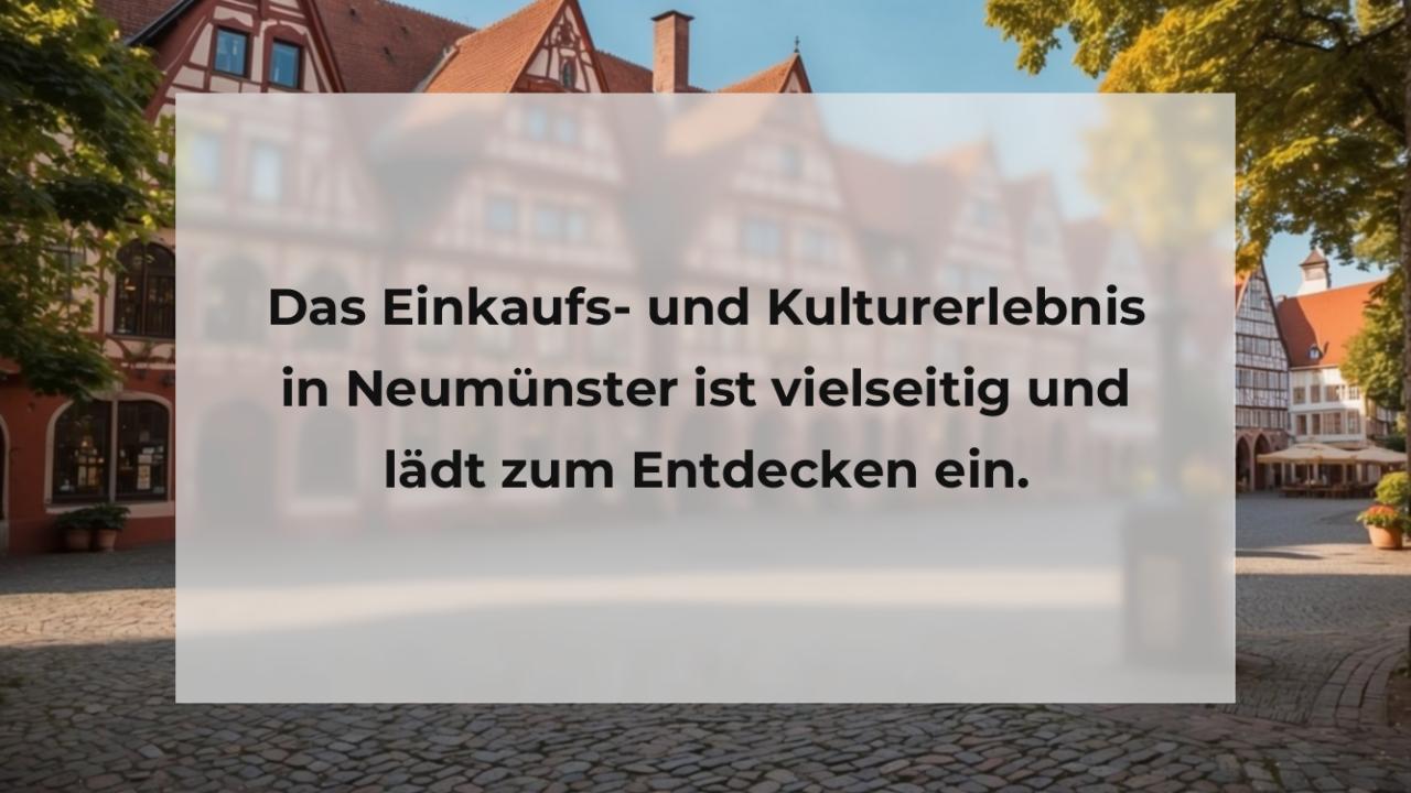 Das Einkaufs- und Kulturerlebnis in Neumünster ist vielseitig und lädt zum Entdecken ein.