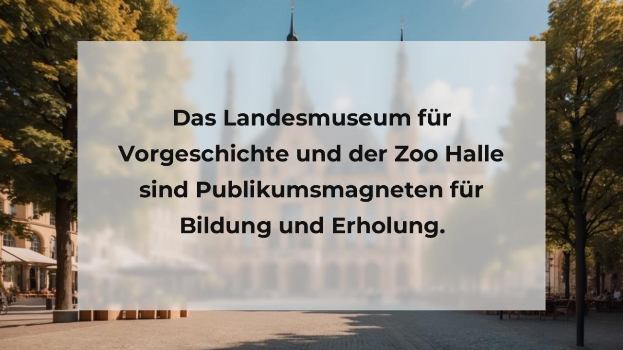 Das Landesmuseum für Vorgeschichte und der Zoo Halle sind Publikumsmagneten für Bildung und Erholung.