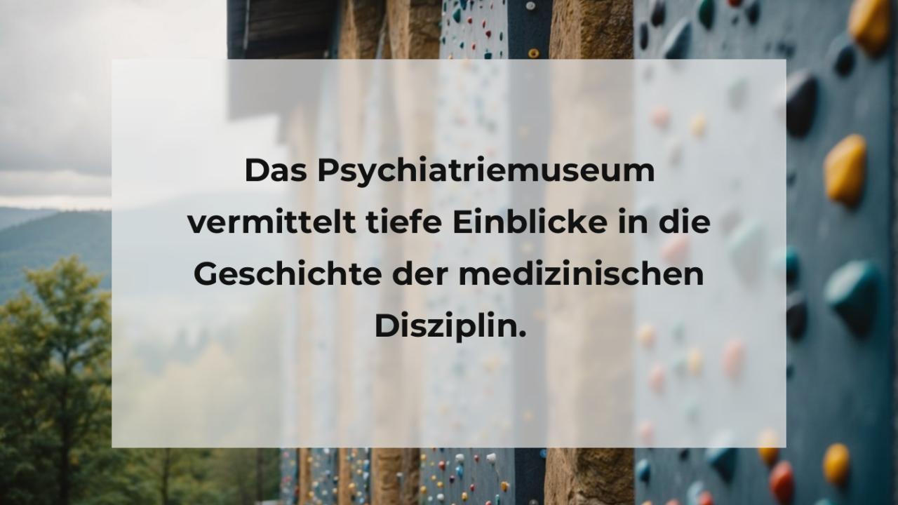 Das Psychiatriemuseum vermittelt tiefe Einblicke in die Geschichte der medizinischen Disziplin.