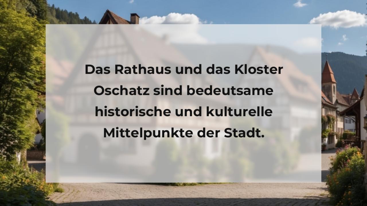 Das Rathaus und das Kloster Oschatz sind bedeutsame historische und kulturelle Mittelpunkte der Stadt.