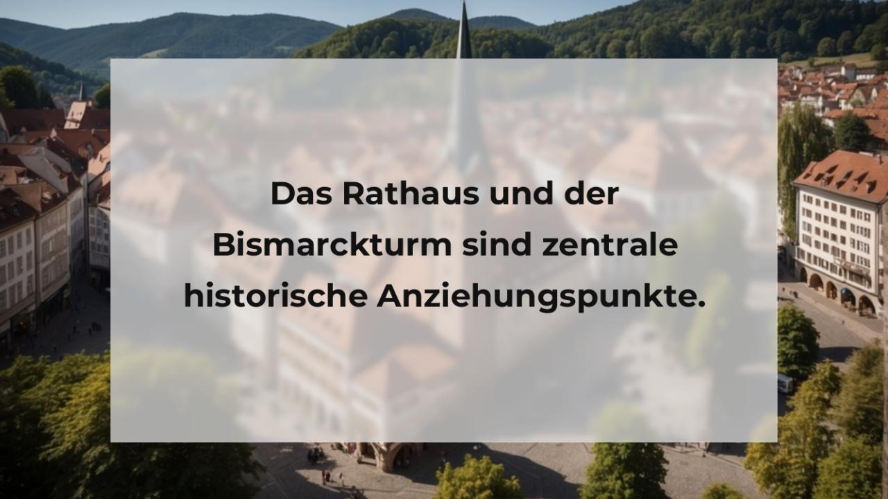 Das Rathaus und der Bismarckturm sind zentrale historische Anziehungspunkte.