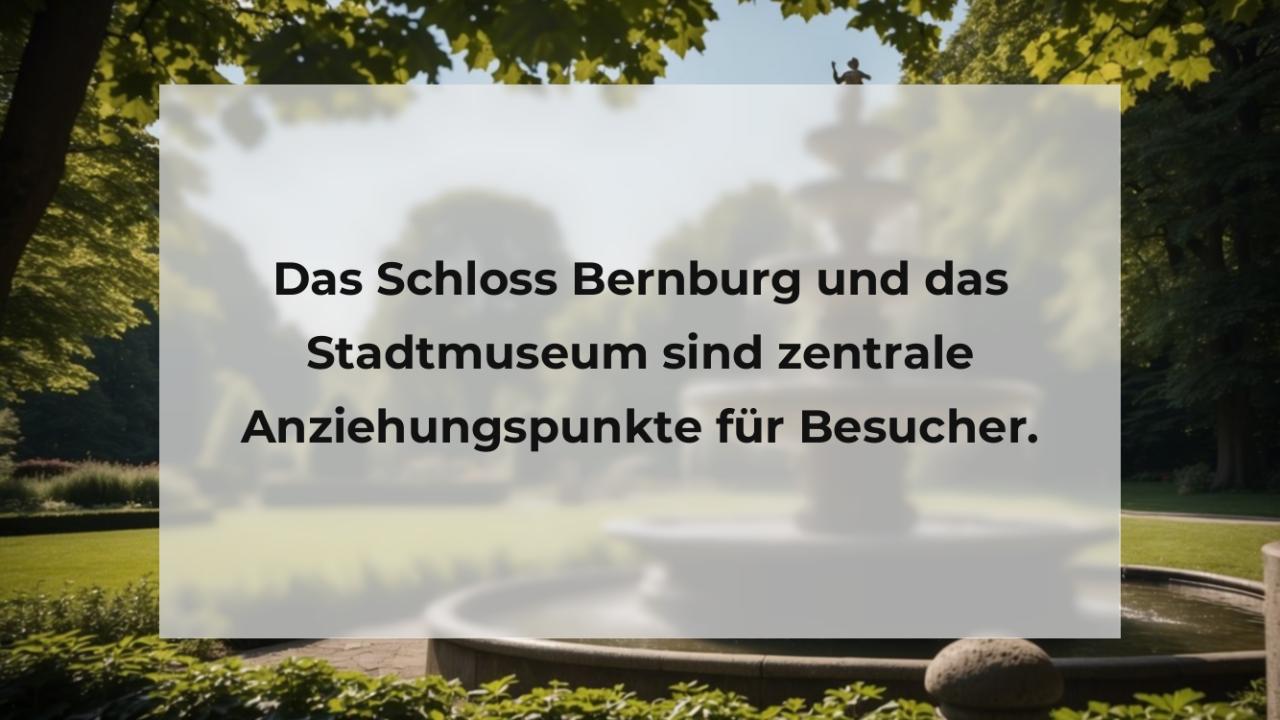 Das Schloss Bernburg und das Stadtmuseum sind zentrale Anziehungspunkte für Besucher.