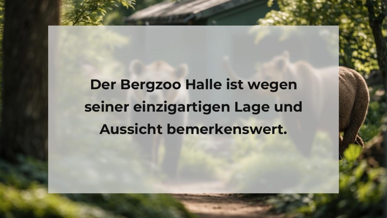 Der Bergzoo Halle ist wegen seiner einzigartigen Lage und Aussicht bemerkenswert.