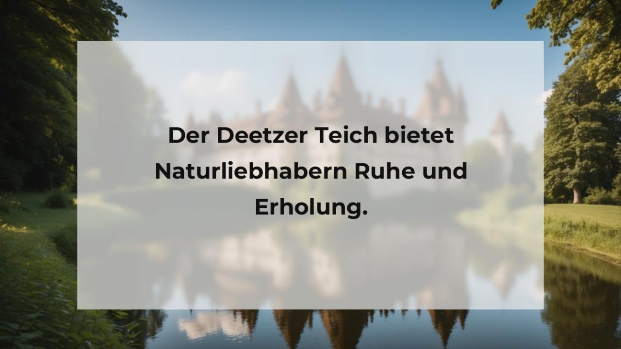 Der Deetzer Teich bietet Naturliebhabern Ruhe und Erholung.