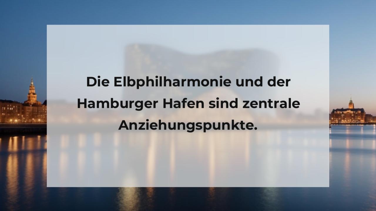 Die Elbphilharmonie und der Hamburger Hafen sind zentrale Anziehungspunkte.