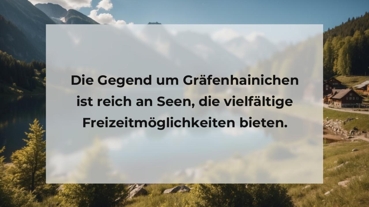 Die Gegend um Gräfenhainichen ist reich an Seen, die vielfältige Freizeitmöglichkeiten bieten.