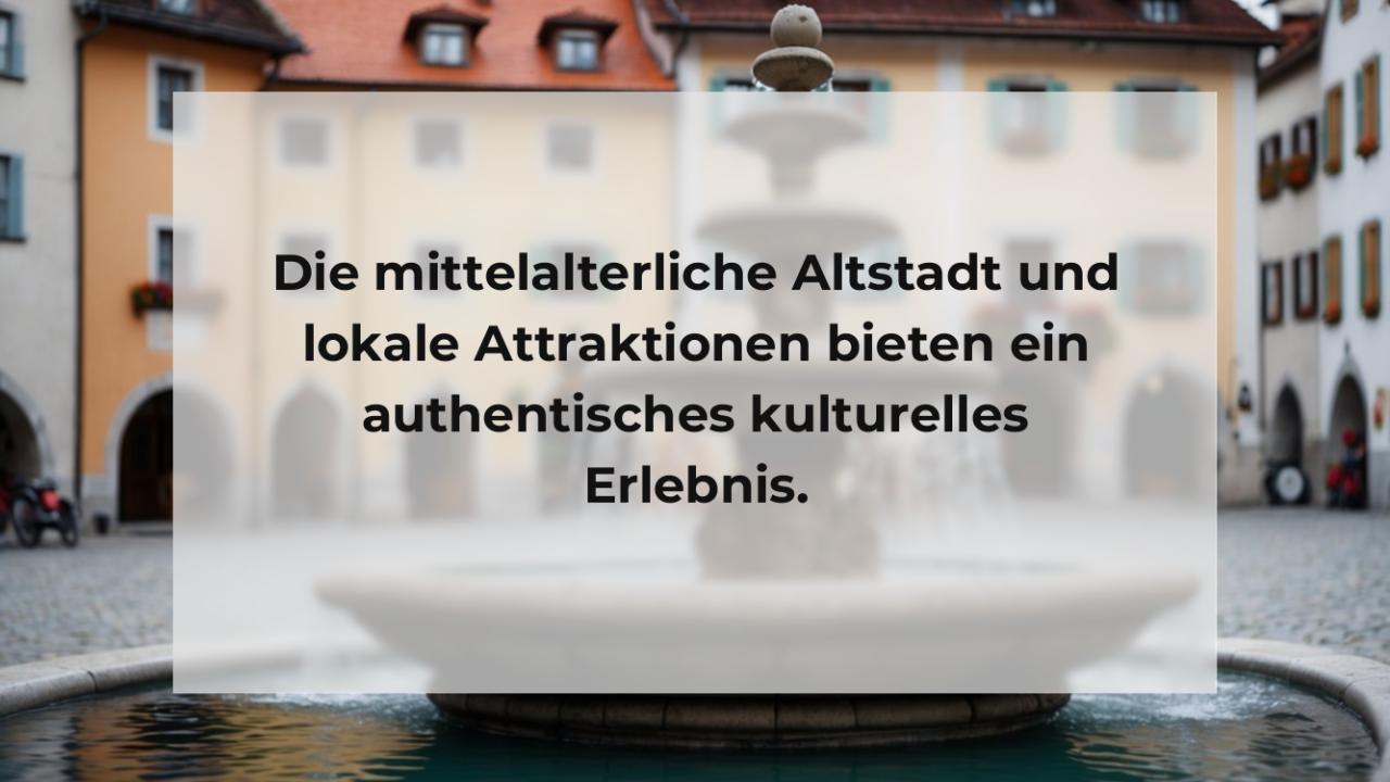 Die mittelalterliche Altstadt und lokale Attraktionen bieten ein authentisches kulturelles Erlebnis.