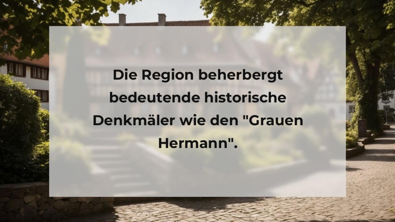 Die Region beherbergt bedeutende historische Denkmäler wie den "Grauen Hermann".