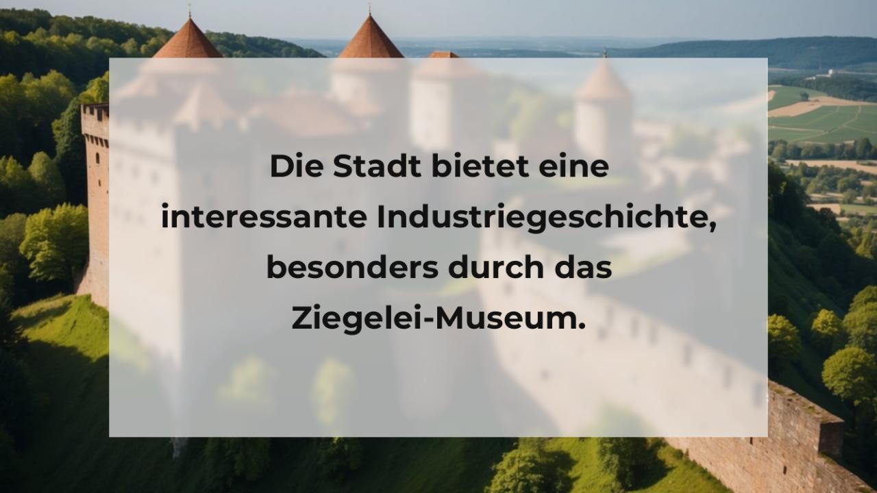 Die Stadt bietet eine interessante Industriegeschichte, besonders durch das Ziegelei-Museum.