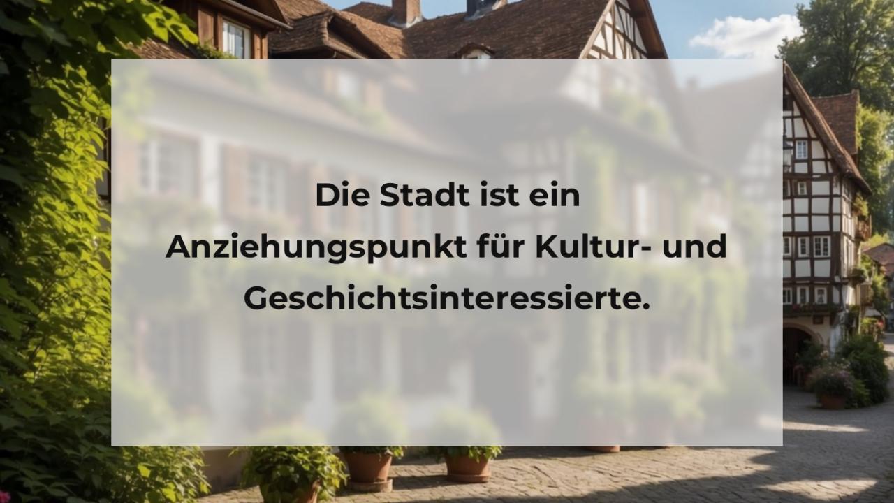 Die Stadt ist ein Anziehungspunkt für Kultur- und Geschichtsinteressierte.