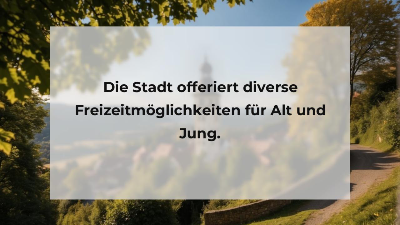 Die Stadt offeriert diverse Freizeitmöglichkeiten für Alt und Jung.