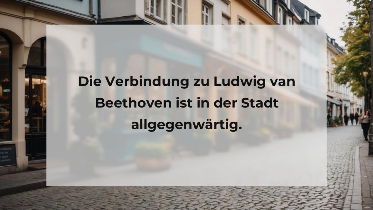 Die Verbindung zu Ludwig van Beethoven ist in der Stadt allgegenwärtig.