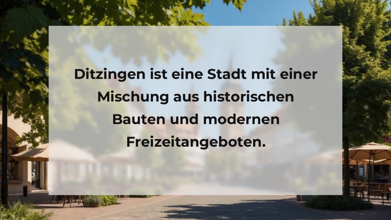 Ditzingen ist eine Stadt mit einer Mischung aus historischen Bauten und modernen Freizeitangeboten.