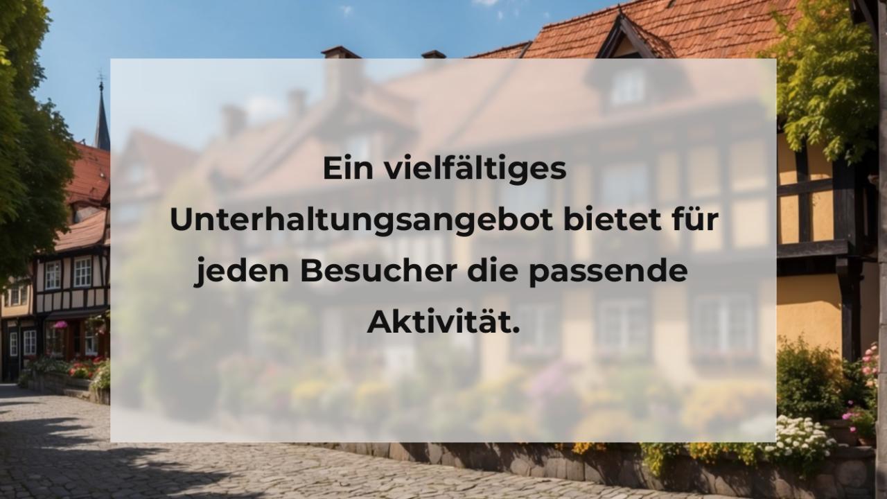 Ein vielfältiges Unterhaltungsangebot bietet für jeden Besucher die passende Aktivität.