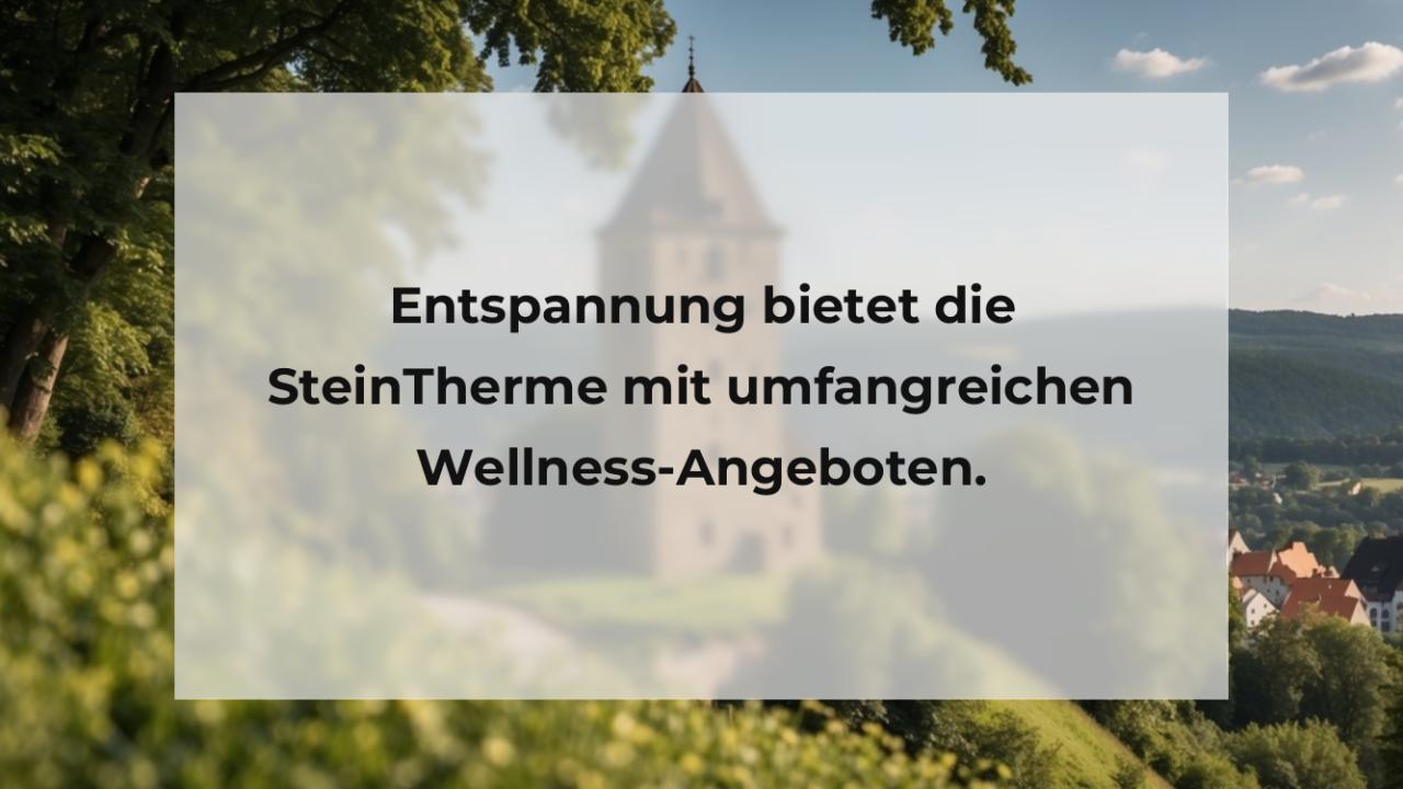 Entspannung bietet die SteinTherme mit umfangreichen Wellness-Angeboten.