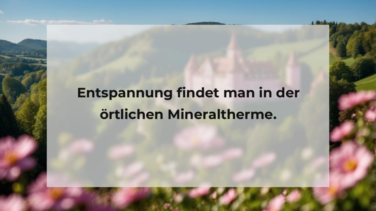 Entspannung findet man in der örtlichen Mineraltherme.