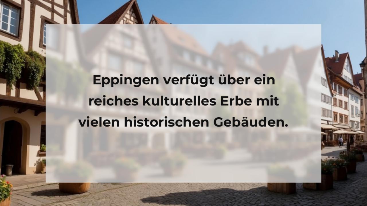 Eppingen verfügt über ein reiches kulturelles Erbe mit vielen historischen Gebäuden.