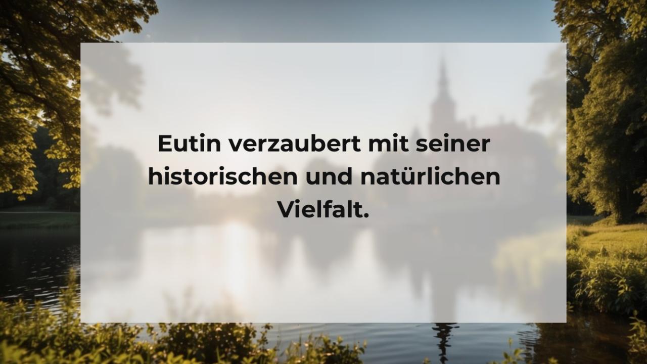 Eutin verzaubert mit seiner historischen und natürlichen Vielfalt.