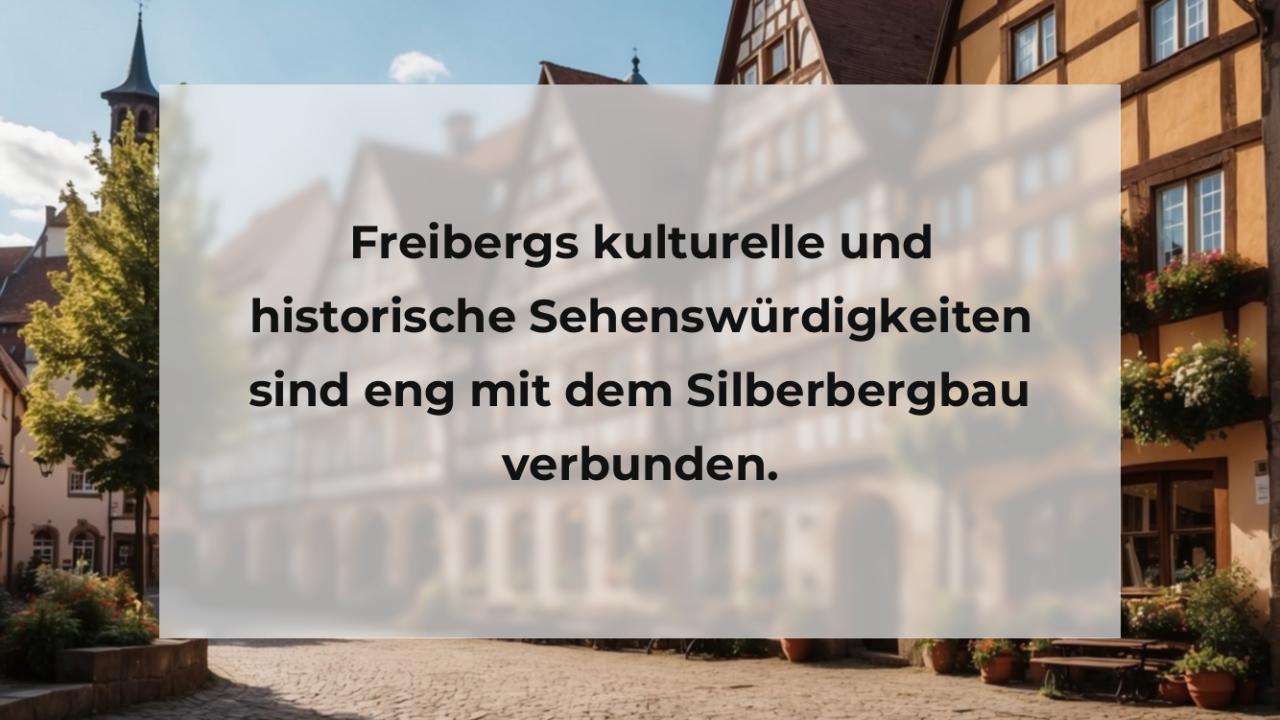 Freibergs kulturelle und historische Sehenswürdigkeiten sind eng mit dem Silberbergbau verbunden.