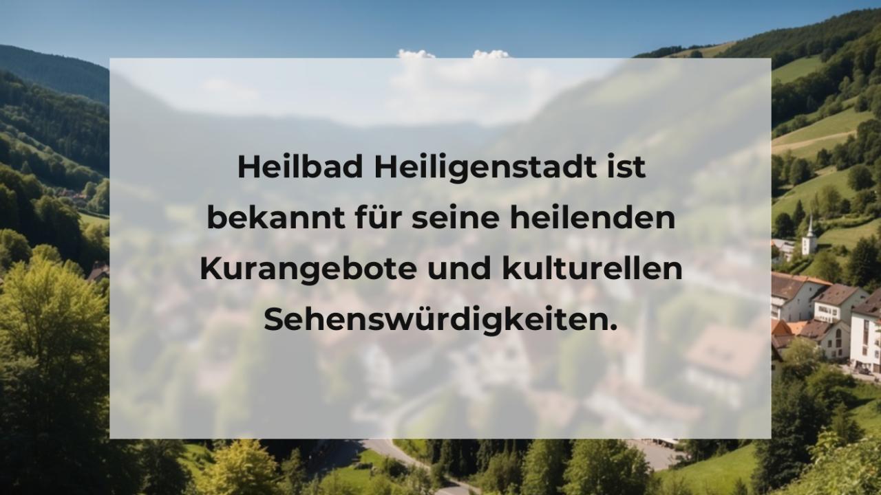 Heilbad Heiligenstadt ist bekannt für seine heilenden Kurangebote und kulturellen Sehenswürdigkeiten.