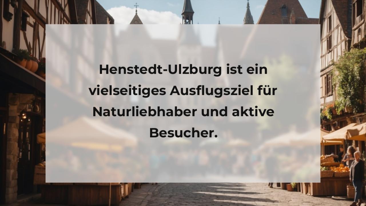 Henstedt-Ulzburg ist ein vielseitiges Ausflugsziel für Naturliebhaber und aktive Besucher.