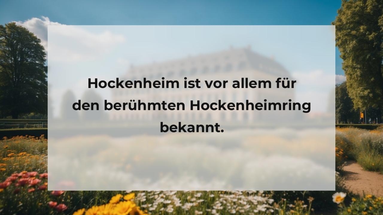 Hockenheim ist vor allem für den berühmten Hockenheimring bekannt.