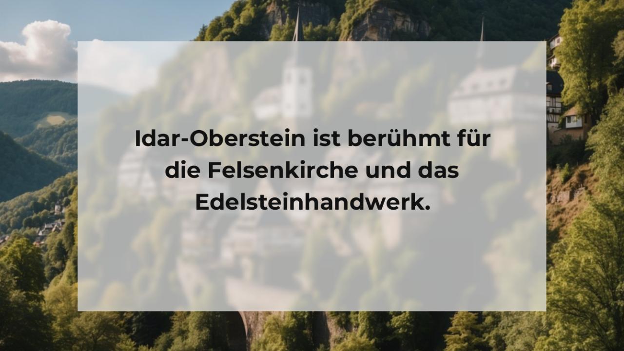 Idar-Oberstein ist berühmt für die Felsenkirche und das Edelsteinhandwerk.