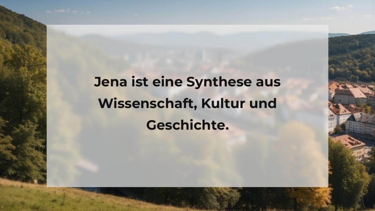 Jena ist eine Synthese aus Wissenschaft, Kultur und Geschichte.