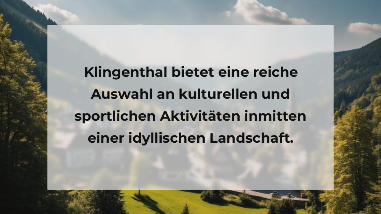 Klingenthal bietet eine reiche Auswahl an kulturellen und sportlichen Aktivitäten inmitten einer idyllischen Landschaft.