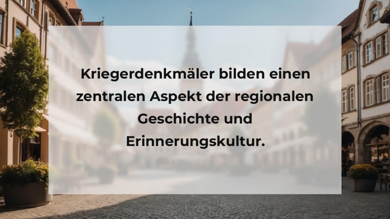 Kriegerdenkmäler bilden einen zentralen Aspekt der regionalen Geschichte und Erinnerungskultur.