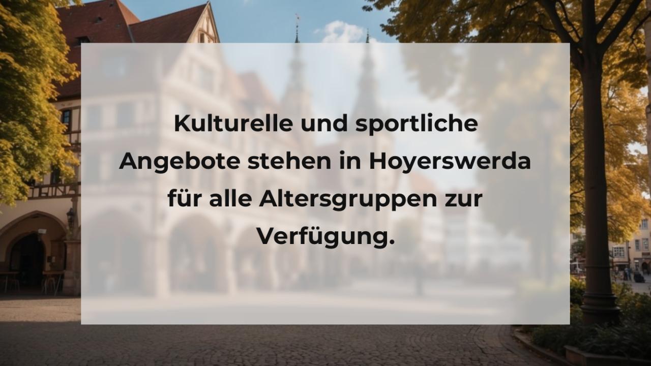 Kulturelle und sportliche Angebote stehen in Hoyerswerda für alle Altersgruppen zur Verfügung.