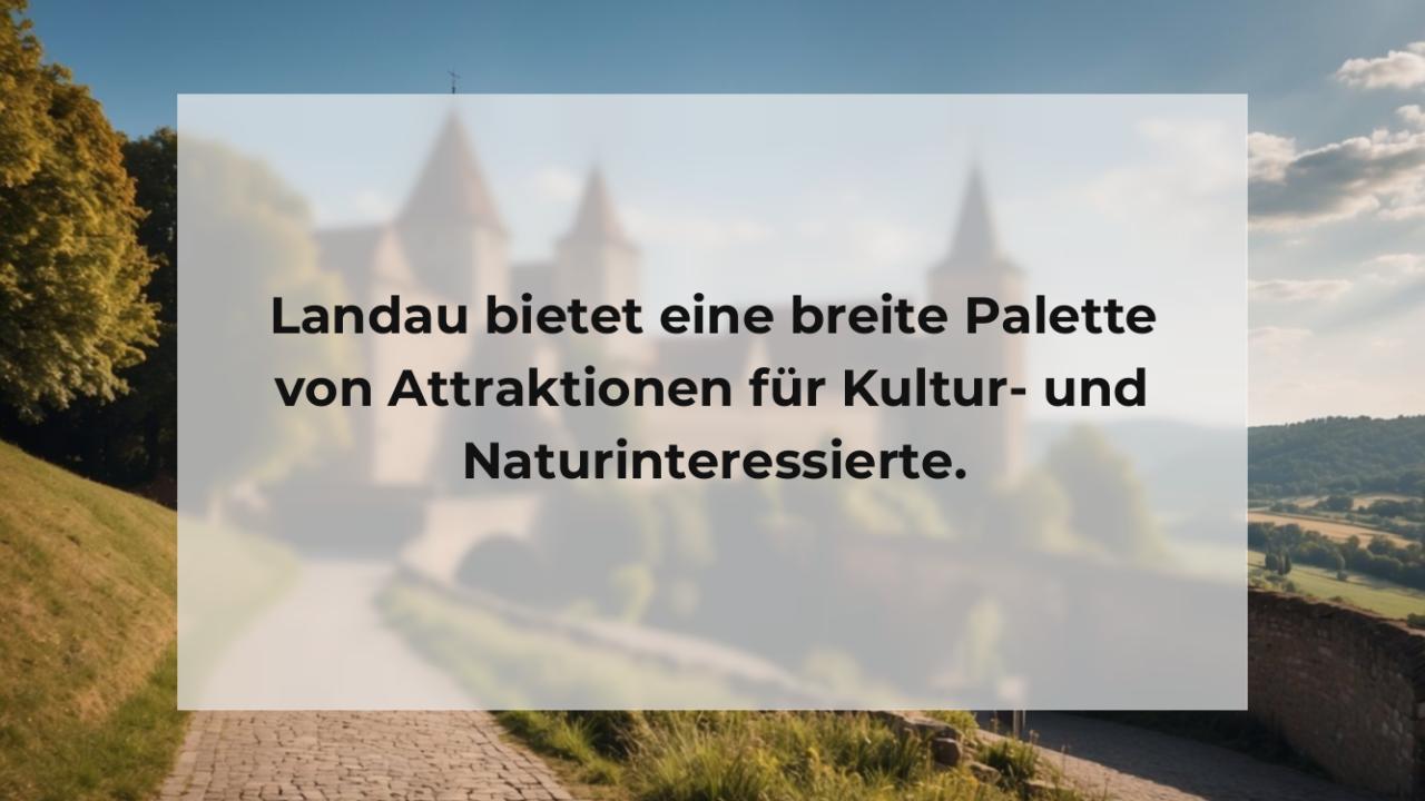 Landau bietet eine breite Palette von Attraktionen für Kultur- und Naturinteressierte.