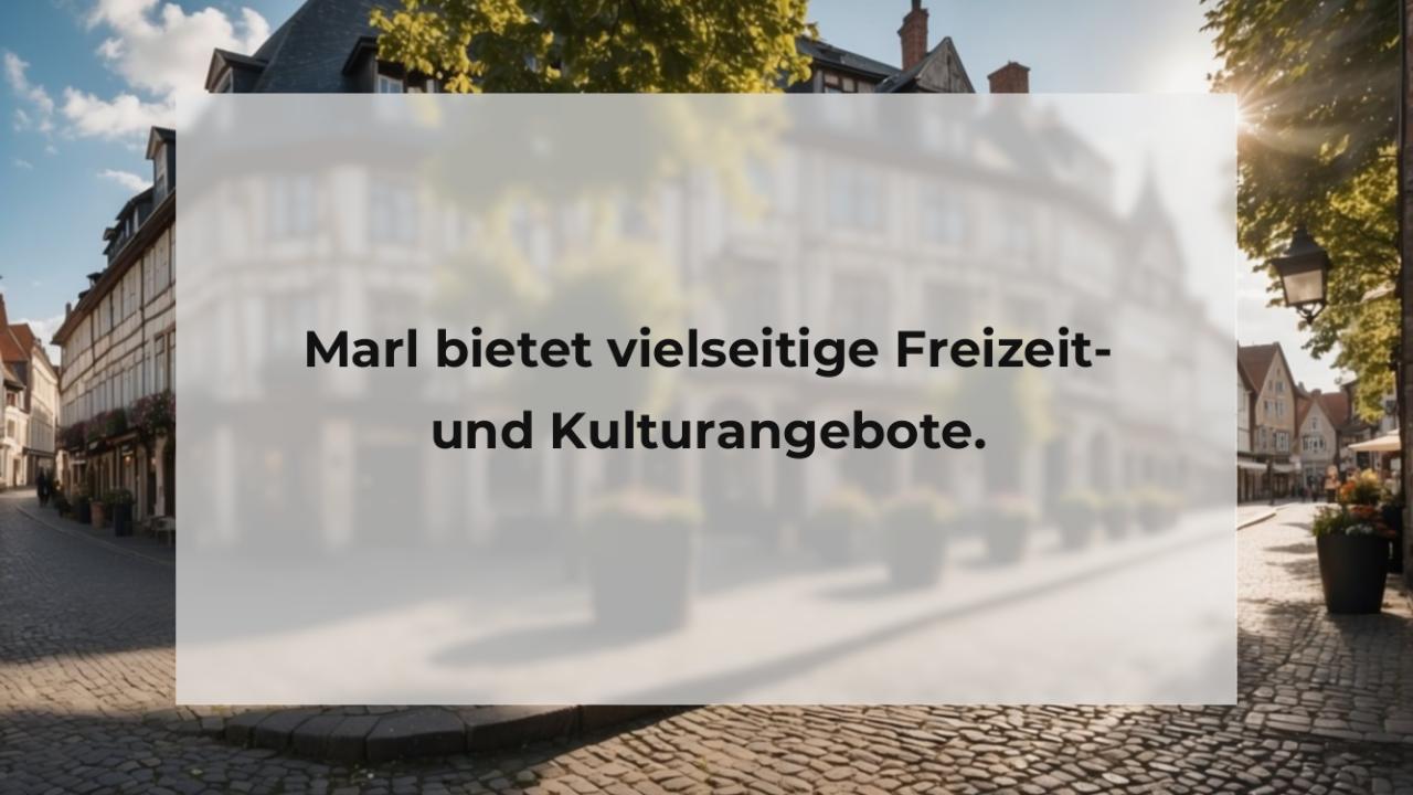 Marl bietet vielseitige Freizeit- und Kulturangebote.