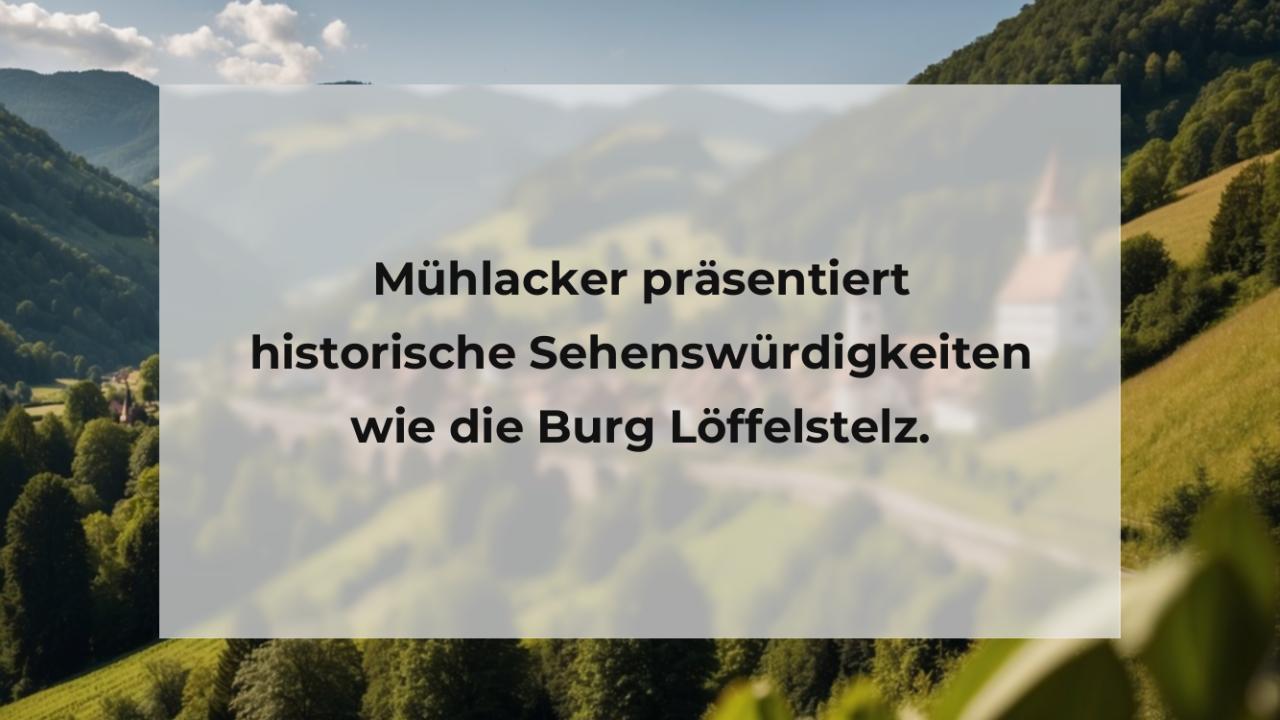 Mühlacker präsentiert historische Sehenswürdigkeiten wie die Burg Löffelstelz.