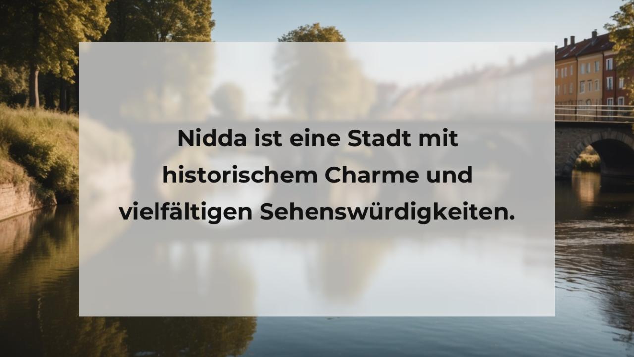 Nidda ist eine Stadt mit historischem Charme und vielfältigen Sehenswürdigkeiten.