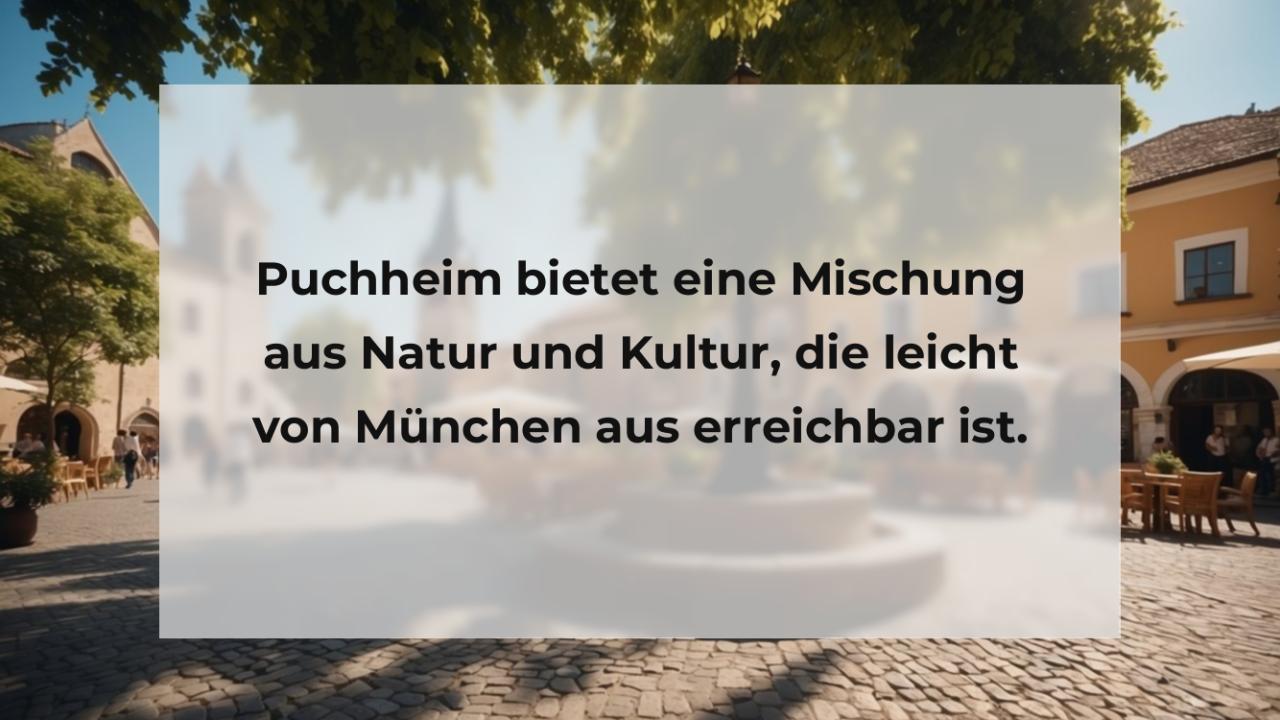 Puchheim bietet eine Mischung aus Natur und Kultur, die leicht von München aus erreichbar ist.