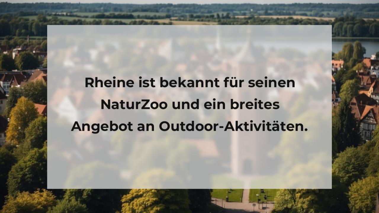 Rheine ist bekannt für seinen NaturZoo und ein breites Angebot an Outdoor-Aktivitäten.