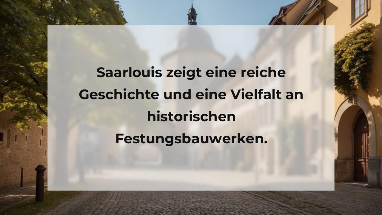 Saarlouis zeigt eine reiche Geschichte und eine Vielfalt an historischen Festungsbauwerken.